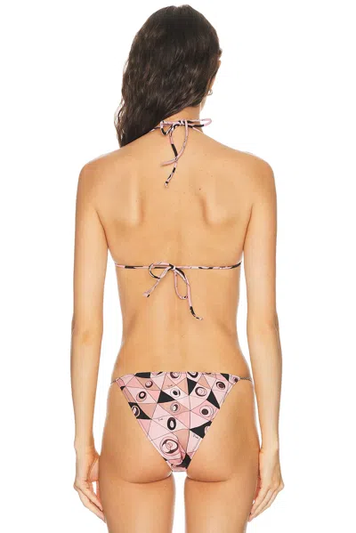 Pucci Lycra Triangle Bikini Bra Top In Pink