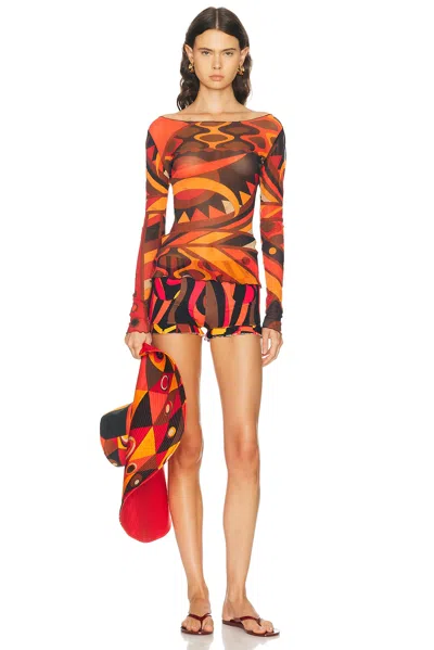 Pucci Jersey Frill Short In Multi