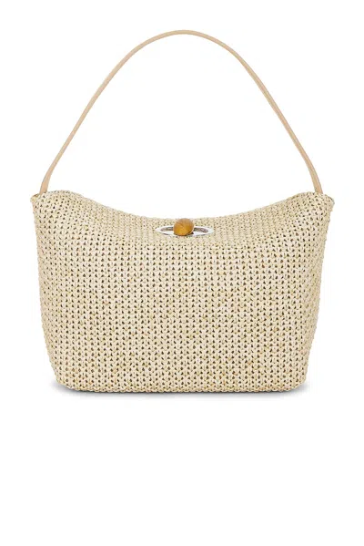 Christopher Esber Turnlock Raffia Mini Shoulder Bag In Neutral