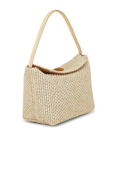 Christopher Esber Turnlock Raffia Mini Shoulder Bag In Neutral