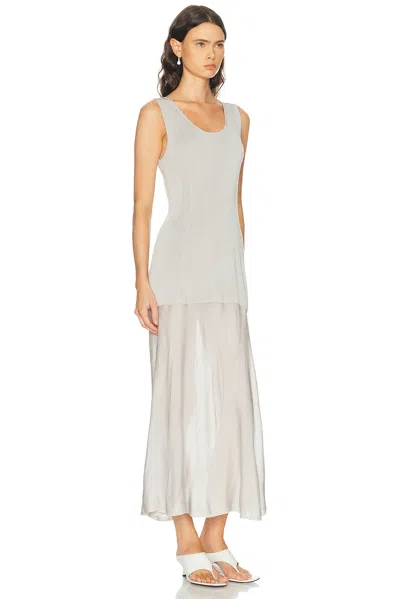 House Of Dagmar Fluid Knit Dress In Silver