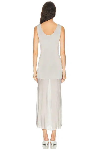 House Of Dagmar Fluid Knit Dress In Silver