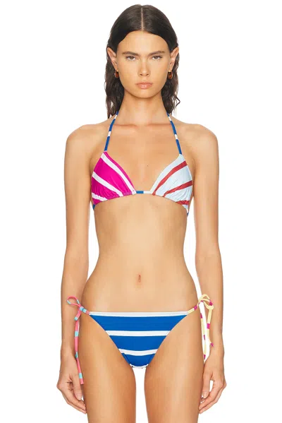Solid & Striped The Iris Reversible Bikini Top In Multi