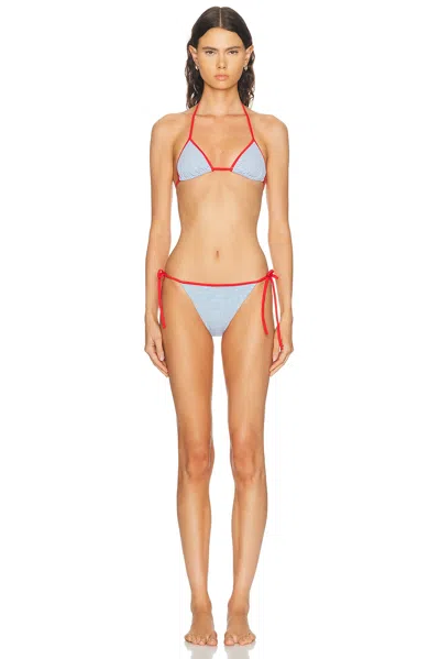 Solid & Striped The Iris Bikini Top In Blue