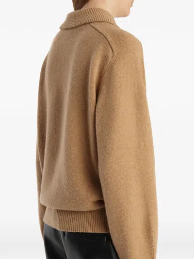 Khaite Womens Camel Jackson Collared Wool And Cashmere-blend Jumper In Brown