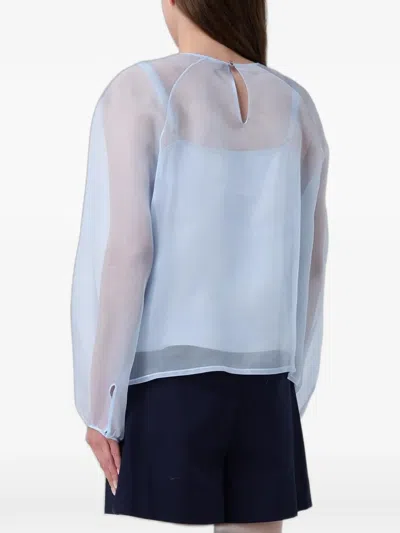 Fabiana Filippi Strass-embellished Blouse In Blue