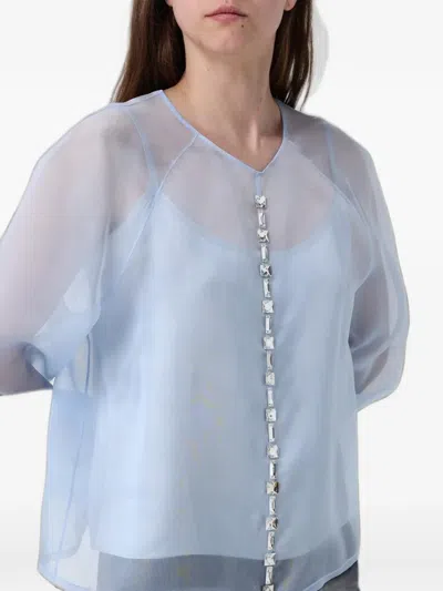 Fabiana Filippi Strass-embellished Blouse In Blue