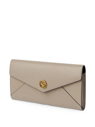 Chloé Envelope Logo-plaque Envelope Wallet In Brown