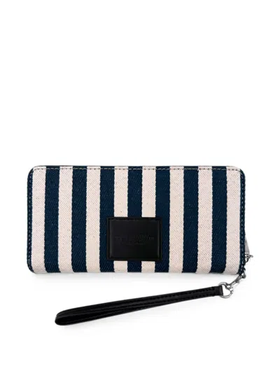 Marc Jacobs The Wallet Striped Embroidered Wallet In Multi