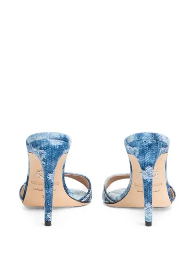 Dsquared2 D2 Monogram Heeled Mules In Blue