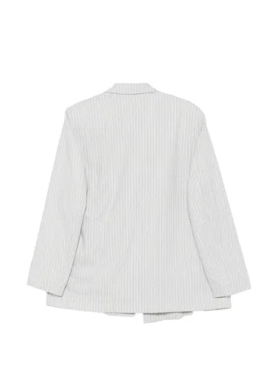 N°21 Pinstripe-pattern Peak-lapel Blazer In Blue