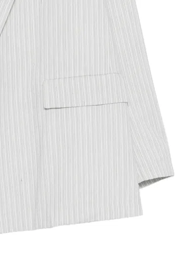 N°21 Pinstripe-pattern Peak-lapel Blazer In Blue