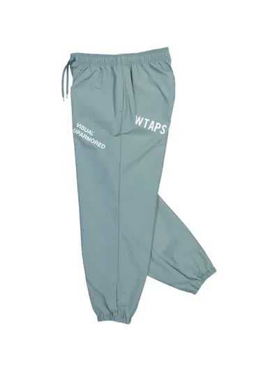 Wtaps Spst2001 Logo-print Track Pants In Blue