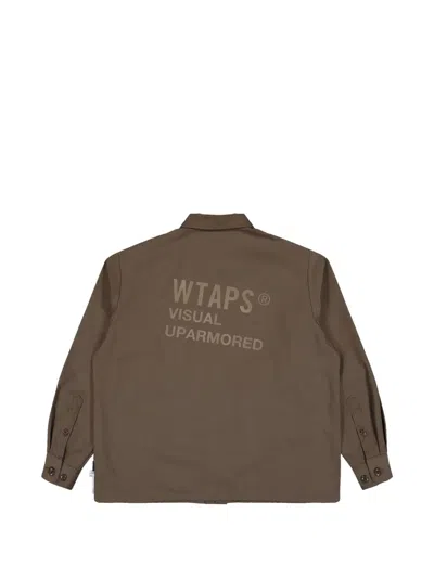 Wtaps Jmod Logo-print Multi-pocket Military Jacket In Brown