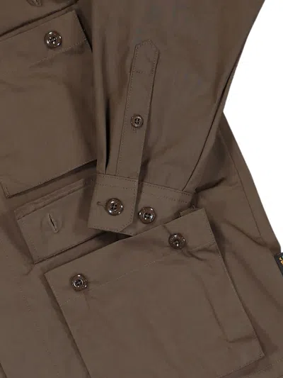 Wtaps Jmod Logo-print Multi-pocket Military Jacket In Brown