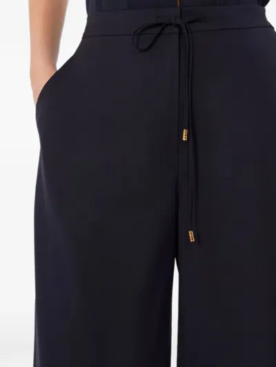Max Mara Drawstring Wide-leg Trousers In Blue
