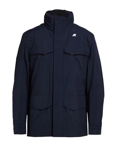 K-way Man Jacket Midnight Blue Size Xxl Recycled Polyamide In Blue