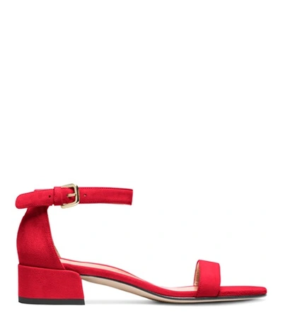 Shop Stuart Weitzman The Nudistjune Sandal In Red Suede