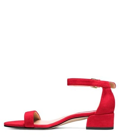 Shop Stuart Weitzman The Nudistjune Sandal In Red Suede