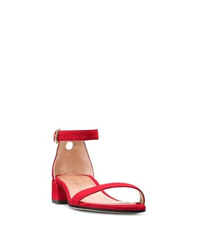 Shop Stuart Weitzman The Nudistjune Sandal In Red Suede