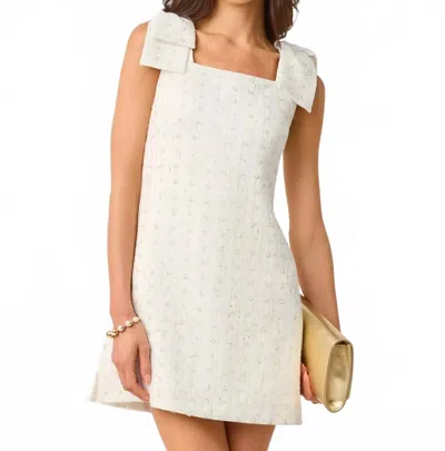 Lilly Pulitzer Anders Skirted Shift Romper In Resort White Flower Pearl Embellished Boucle In Multi