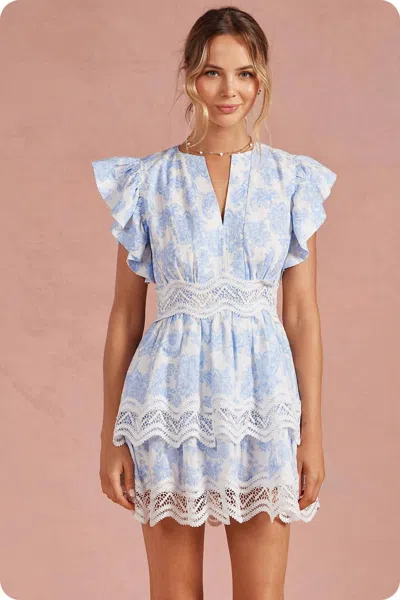 Strut & Bolt Botanical Garden Crochet Lace Dress In Something Blue ...