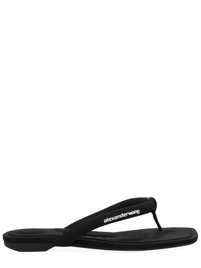 Alexander Wang Neutrals Jenna Tubular Padded Flop Sandals In Black