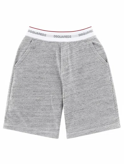 Dsquared2 Oversize Logo Repeated Waistband Shorts In White