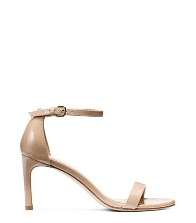 Shop Stuart Weitzman Nunakedstraight In Bambina Beige Aniline Patent Leather