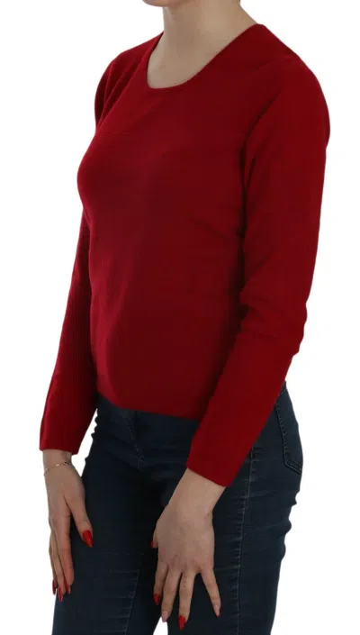 Mila Schön Elegant Red Cashmere Pullover Blouse In Red