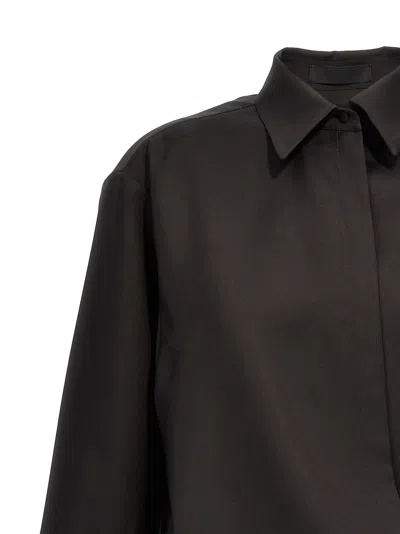 Valentino Garavani Wool-mohair-silk Button-front Shirt For Women In Black