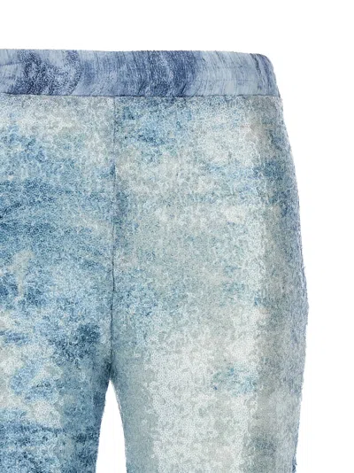 Le Twins Robi Textured Cargo Pants Elastic Waistband In Blue
