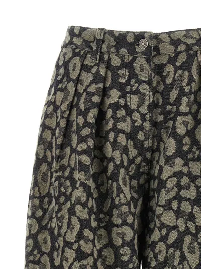 Alanui Seattle Jungle Wide Leg Jeans In Gray