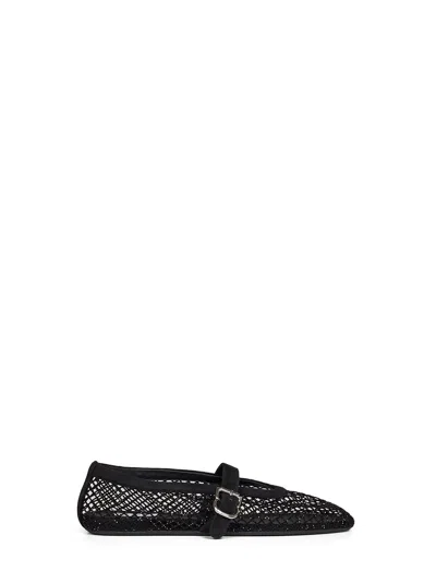 Alaïa Alaia Women Ballet Flats Mesh Ballerinas With Patent Leather Profiles In Black