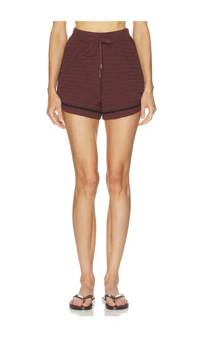 Varley Womens Ironwood Morden Cotton-knit Shorts Xs In Brown
