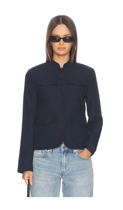 Rag & Bone Mercer Linen Blazer In Blue