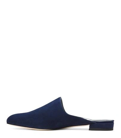 Shop Stuart Weitzman The Mulearky Flat In Blue Suede