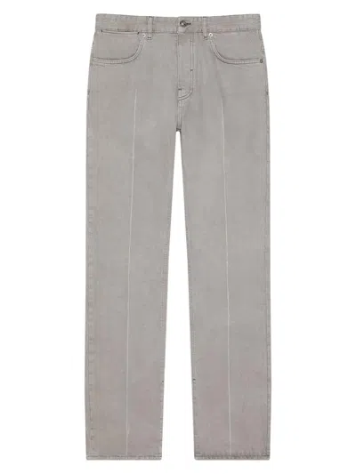 Givenchy Straight Fit Grey Jeans With Folded Effect In Gray