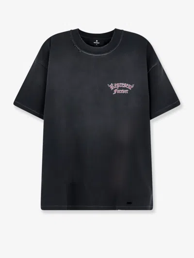 Represent T-shirt Duality Tee With Round Neck And Short Sleeves In Black Cotton Unisex In Black