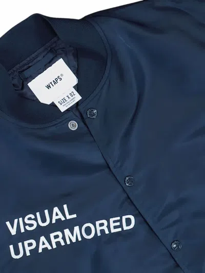 Wtaps Logo-printed Bomber Jacket In Blue