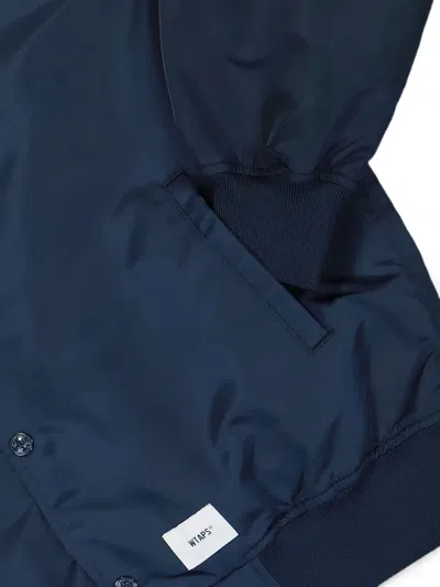 Wtaps Logo-printed Bomber Jacket In Blue
