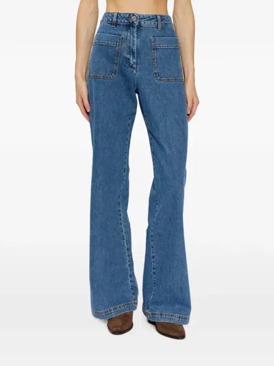 Etro Patch-pockets Jeans In Blue