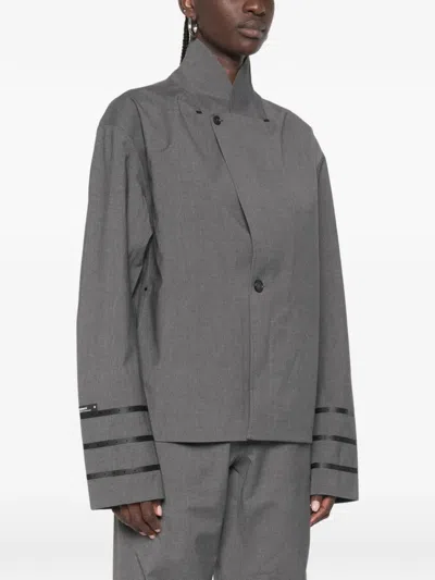 Coperni Sleeveless Buttoned Blazer In Gray