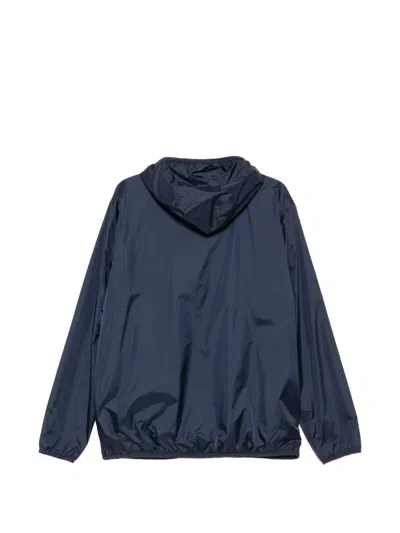 K-way Logo-patch Zip-up Jacket In Blue
