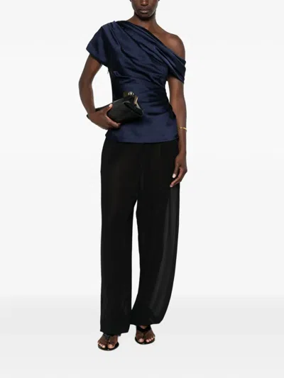 Simkhai One-shoulder Draped Top In Blue