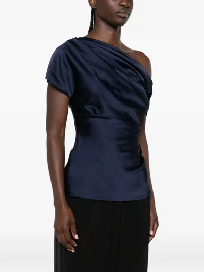 Simkhai One-shoulder Draped Top In Blue