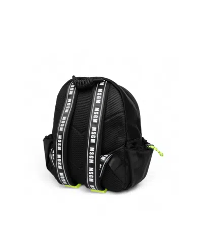 Msgm Logo-strap Backpack In Black
