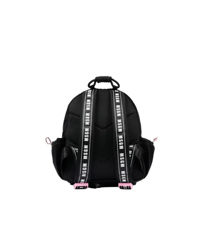 Msgm Logo-strap Backpack In Multi