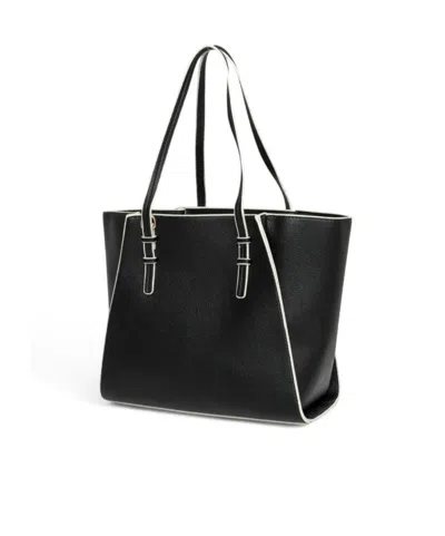 Msgm Top Handle Logo Bag In Black