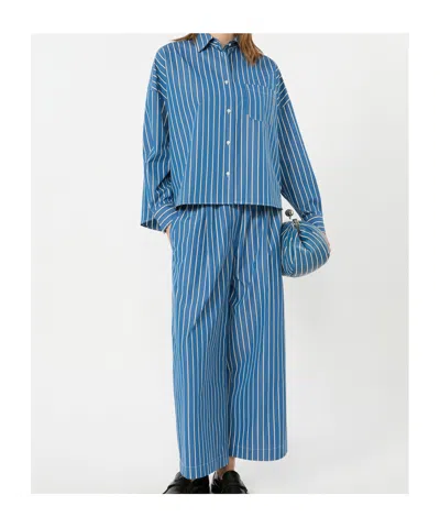 Weekend Max Mara Patterned Casual Pants In Blue